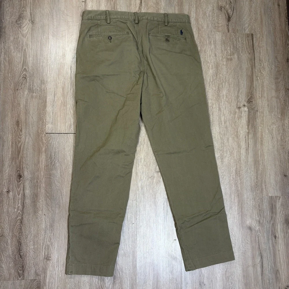 Polo Ralph Lauren Mens Chinos Pants 36x32 Stretch Straight Fit Green Mens